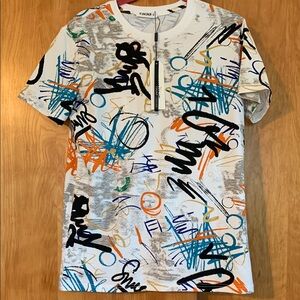 NWT 80s Style Graffiti Print Streetwear Oversize T-Shirt 95% Cotton